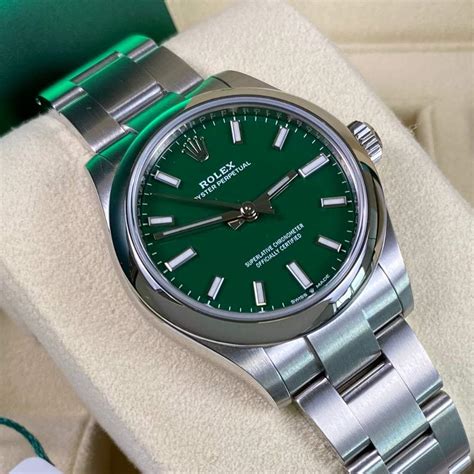 rolex perpetual green face